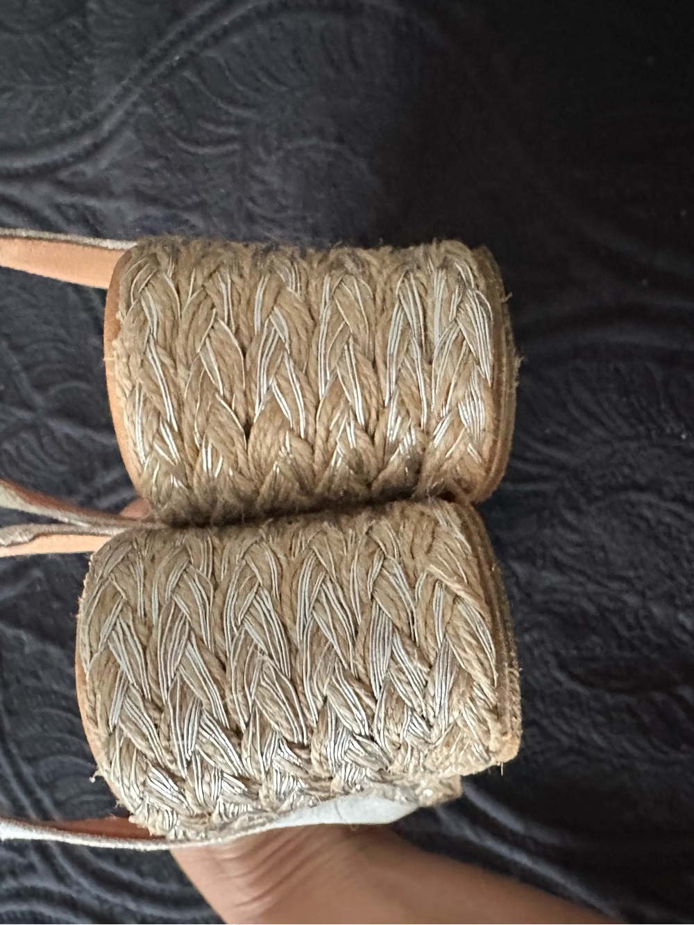 Andre Assous Light Beige Slingback Espadrille Wedges - Picture 12 of 14